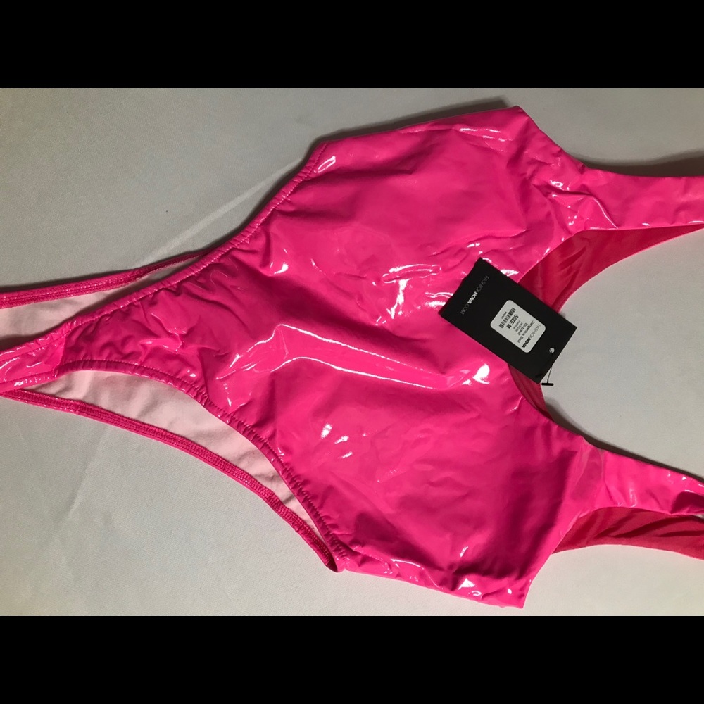 Fashion Nova Pink Dangerous Soul Latex Bodysuit - Picture 3 of 3